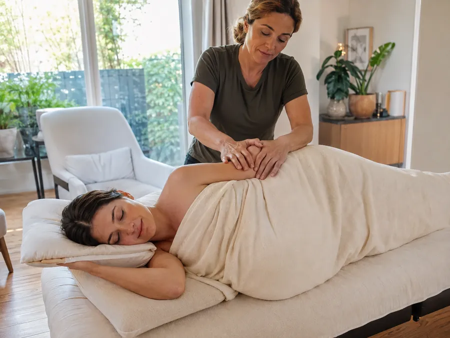 A gentle prenatal massage at home in Melbourne